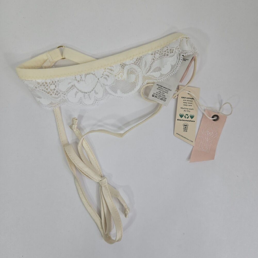 Free People x We Are HAH Women's M Ivory White All Choked Up Choker‎ Garter NWT